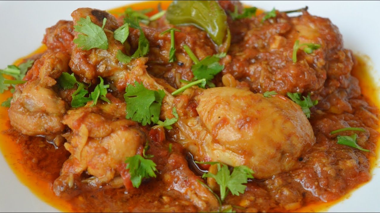 Simple Chicken Karhai Made Up with Onions and Tomatoes